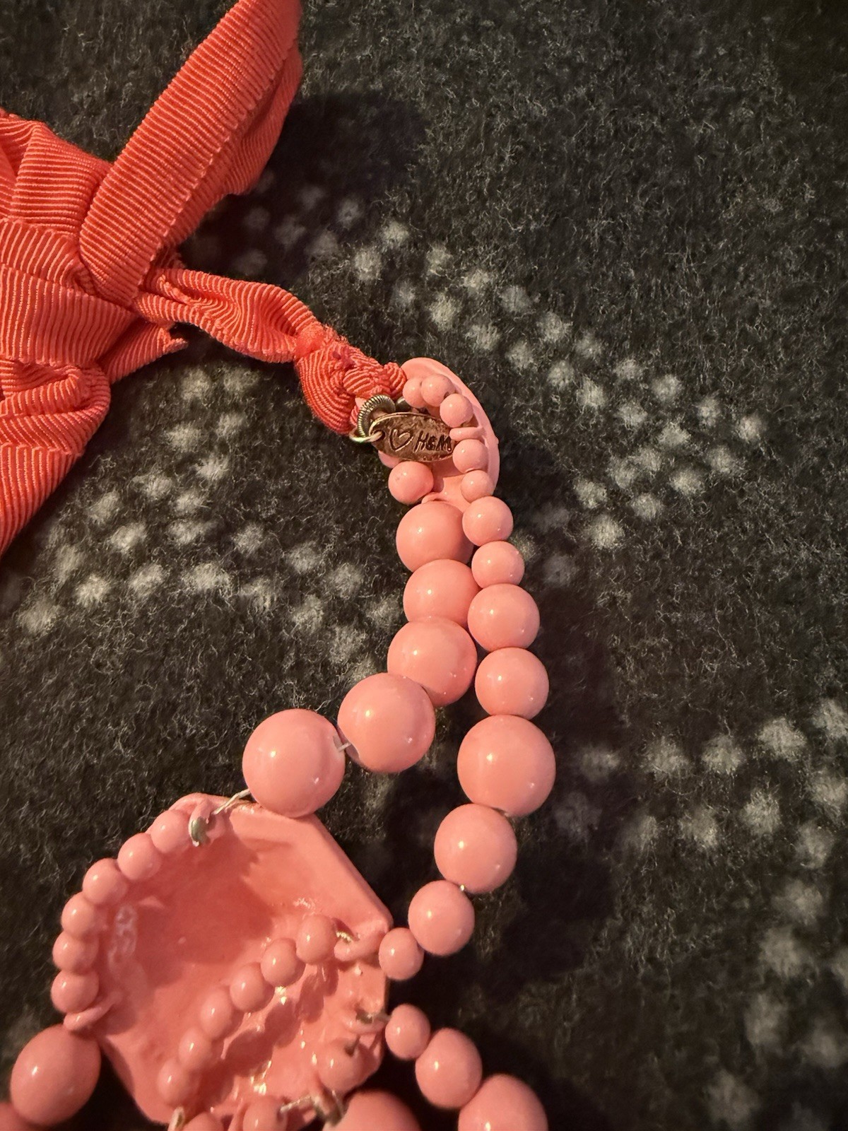 RARE Lanvin x H&M Statement Necklace Pink Ribbon Archival Collector Piece 2010