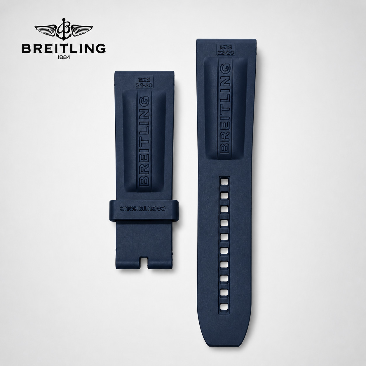 BREITLING Dark Blue Diver Pro Rubber Strap – 22 MM 152S Replacement 22-20