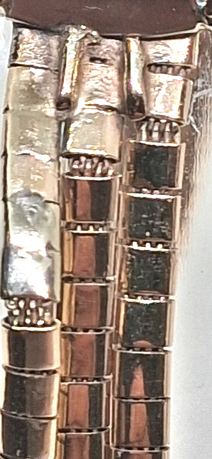 Vintage UnoAerre 8K Gold 333 Multi-Strand Omega Bracelet Italy 13.4g Signed