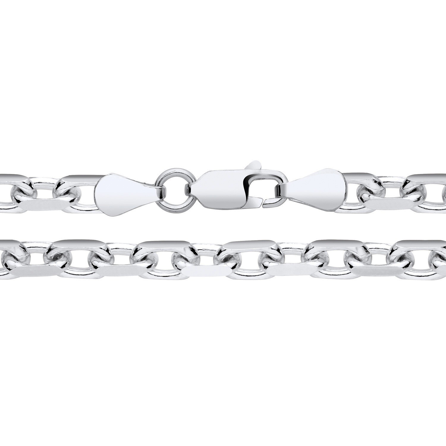 Sterling Silver 4.5mm Forza Diamond Cut Belcher Chain Necklace 18 20 22 24 26″