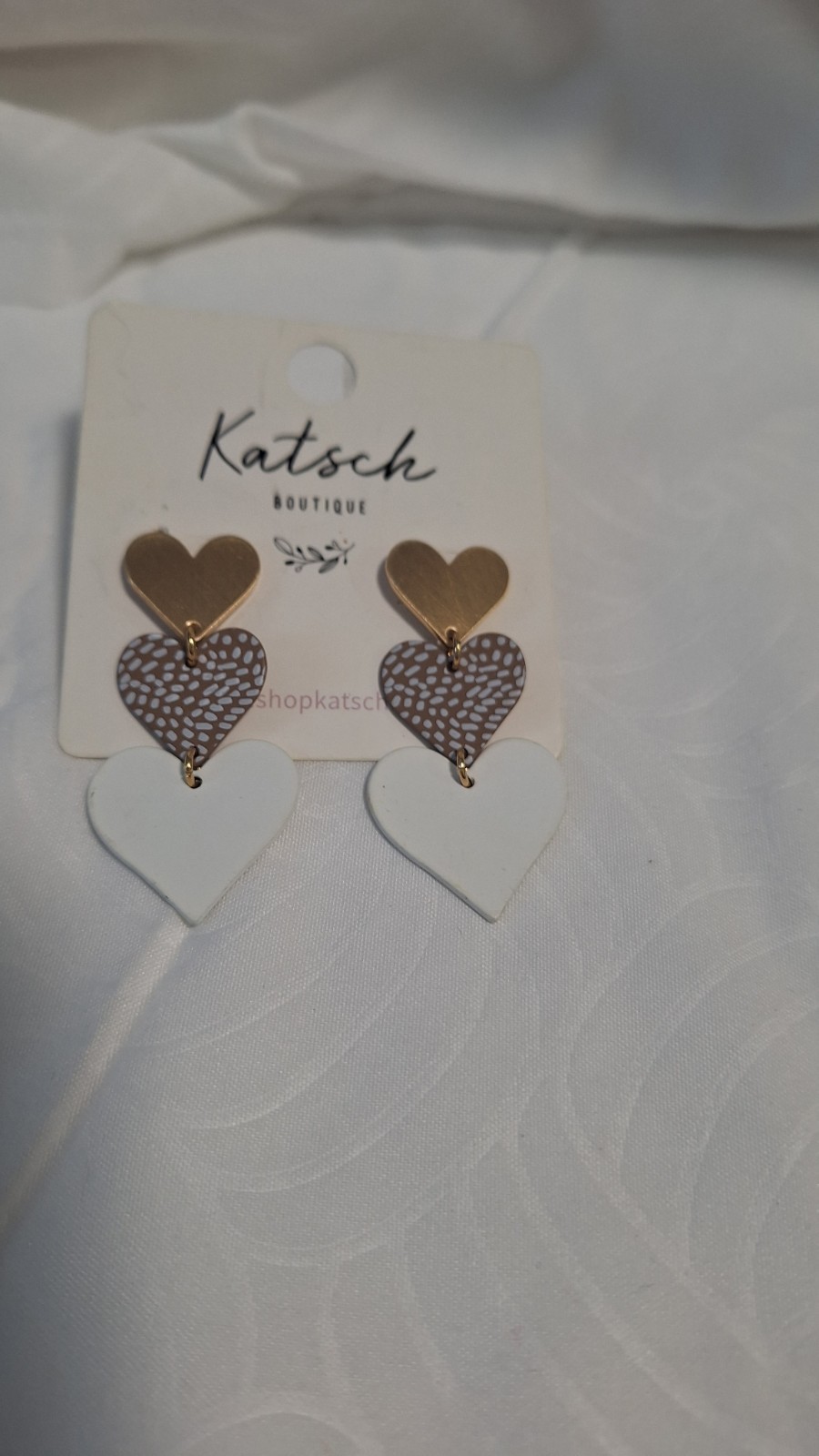 Katsch Boutique Gold Tone Multicolor Heart Dangle Drop Stud Earrings, Butterfly