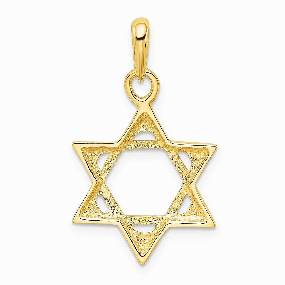 10K / 14K Yellow Gold Star Of David Pendant