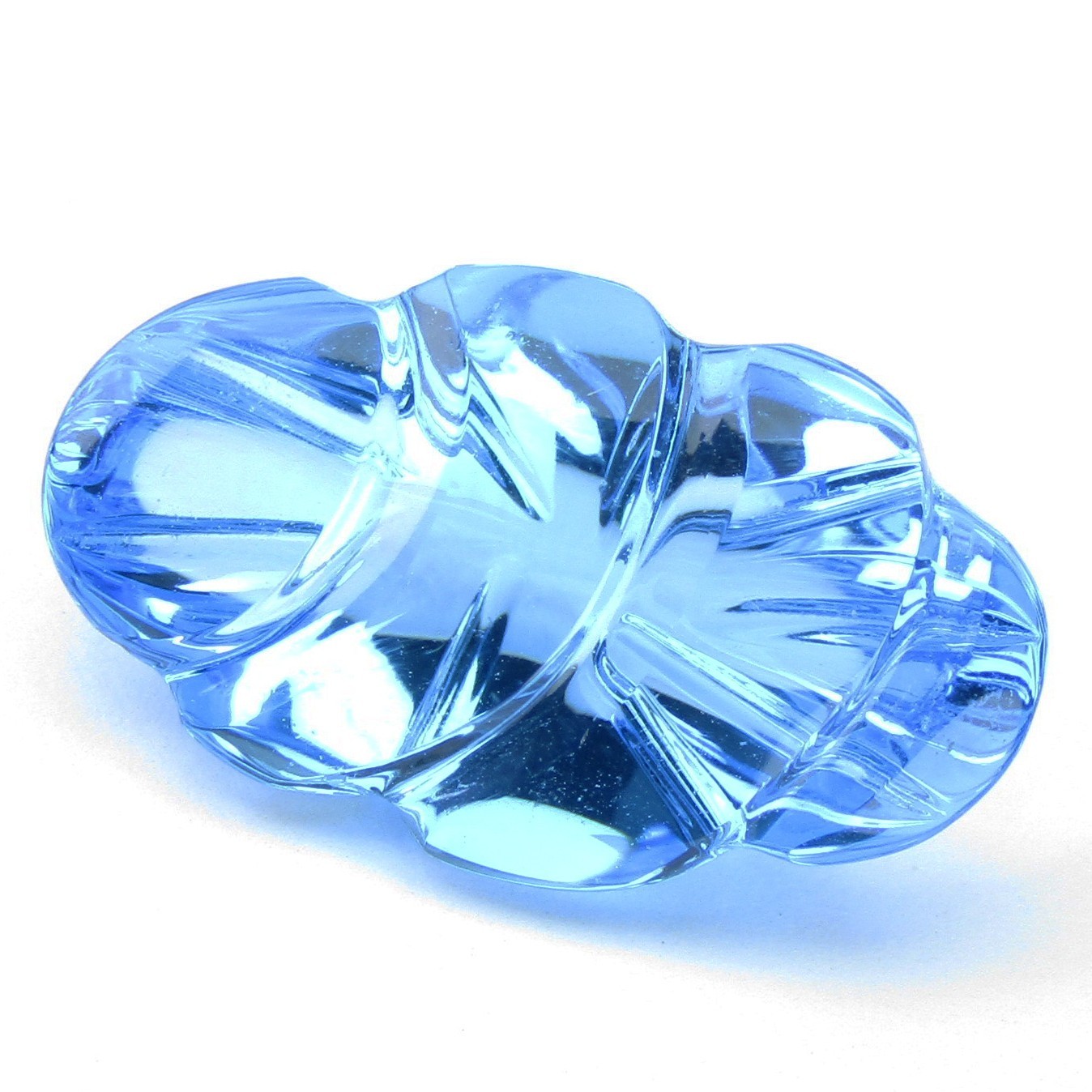 7.71Cts Sparkling Natural Swiss Blue Topaz 17.2×10.2×6.3mm Oval Carving Gemstone