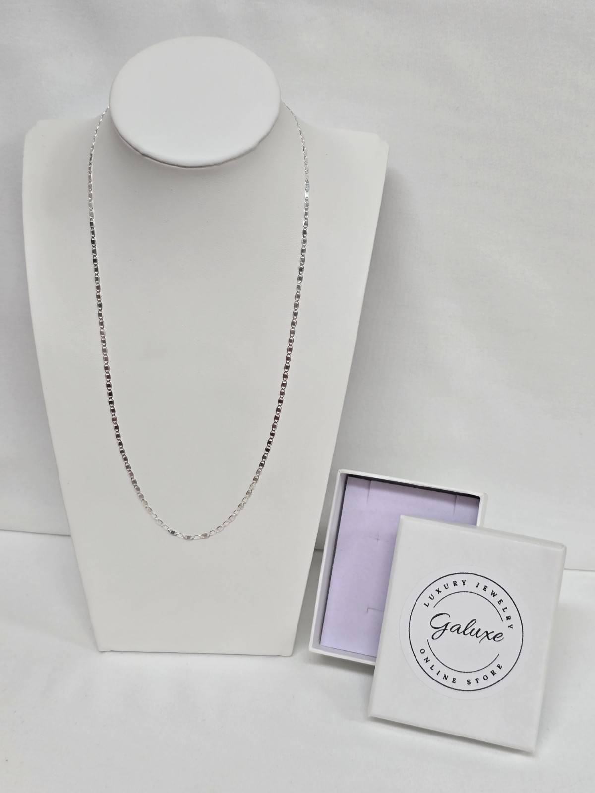 Cadena Espejo Liso Plata 925 Mexican Sterling Silver Mirror Chain Necklace