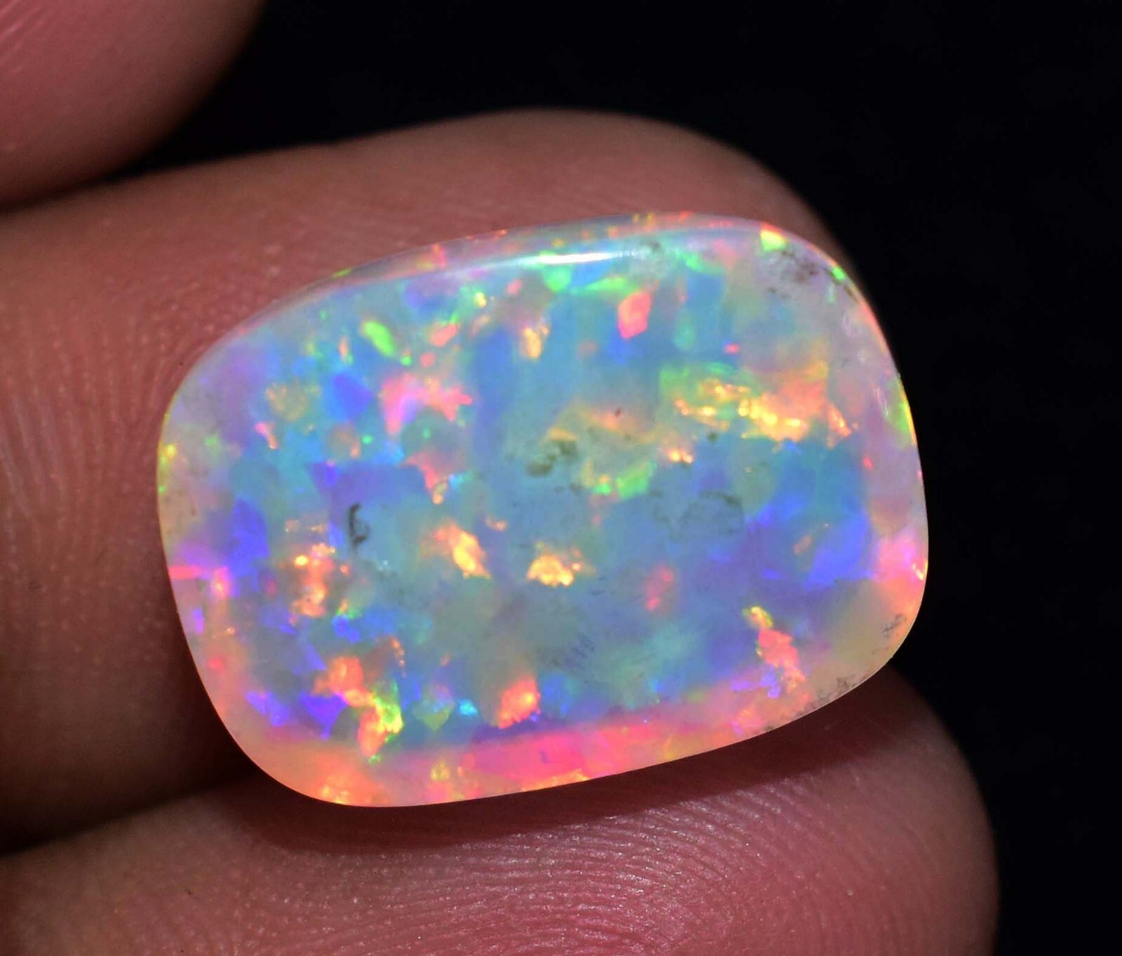 Natural Ethiopian Fire Opal 10.90 CT Certified Play Of Color 17X12 MM Gemstone