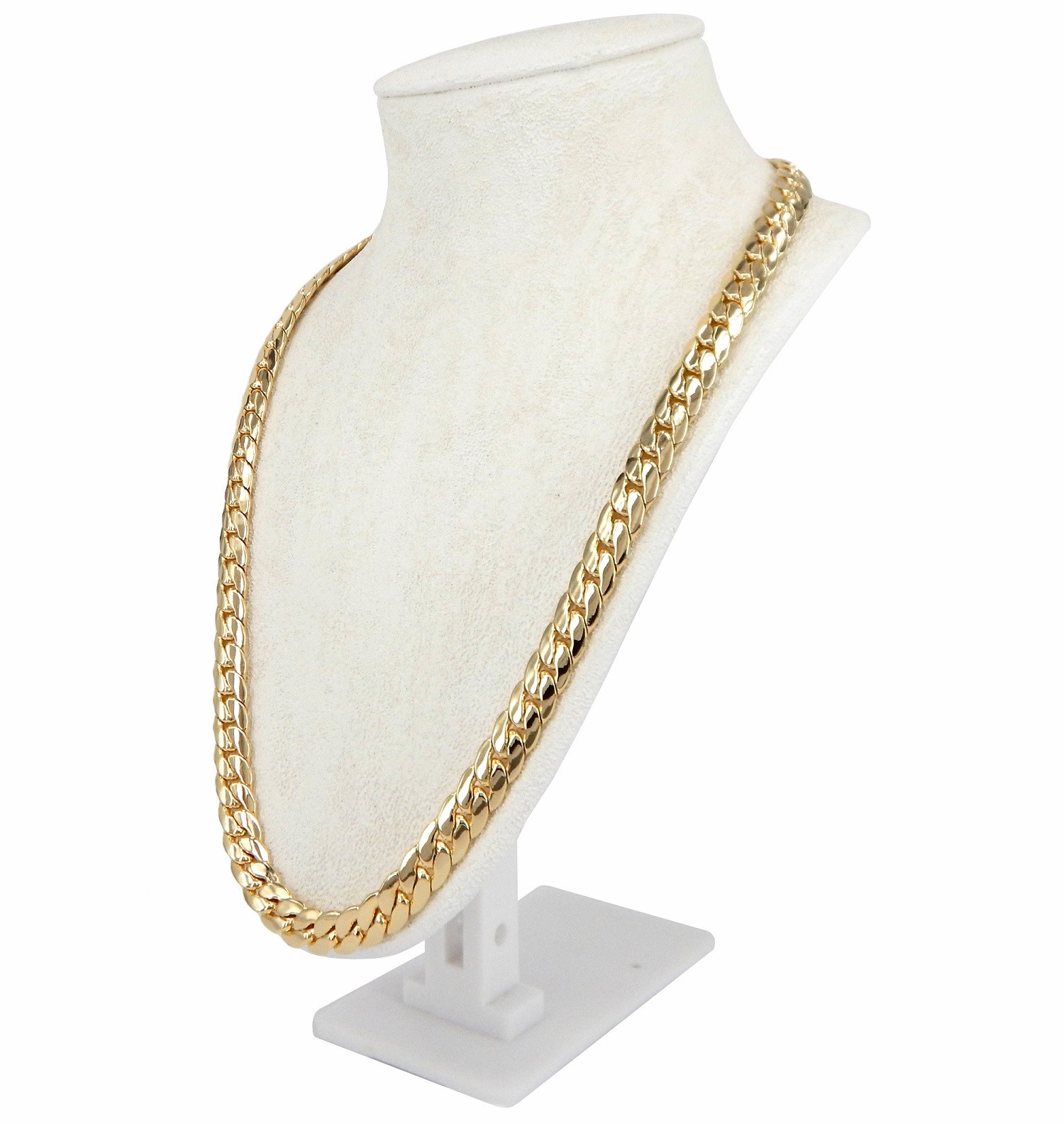 Mens Miami Cuban link Chain 10mm Width 24″ 30″ inch Necklace 14k Gold Plated