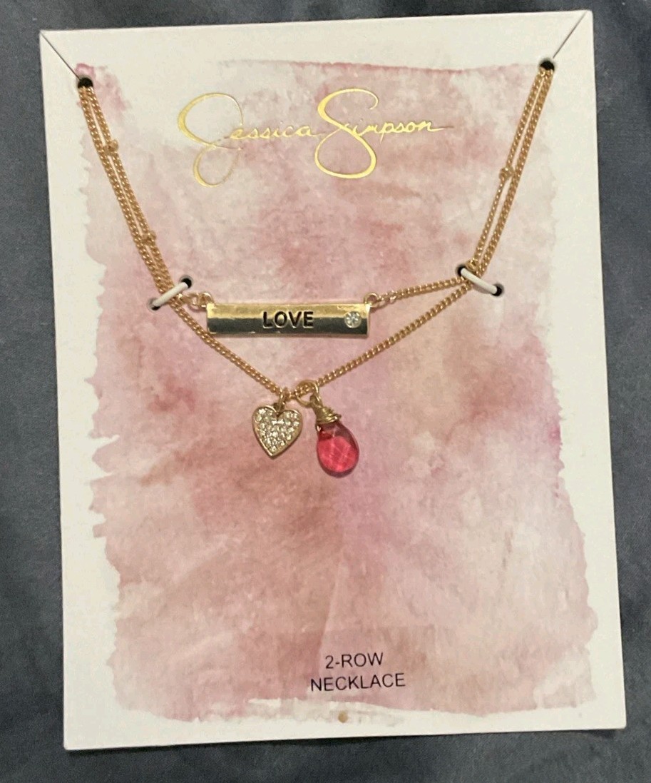 Jessica Simpson 2 Row Necklace – ❤️/ Love. NBW