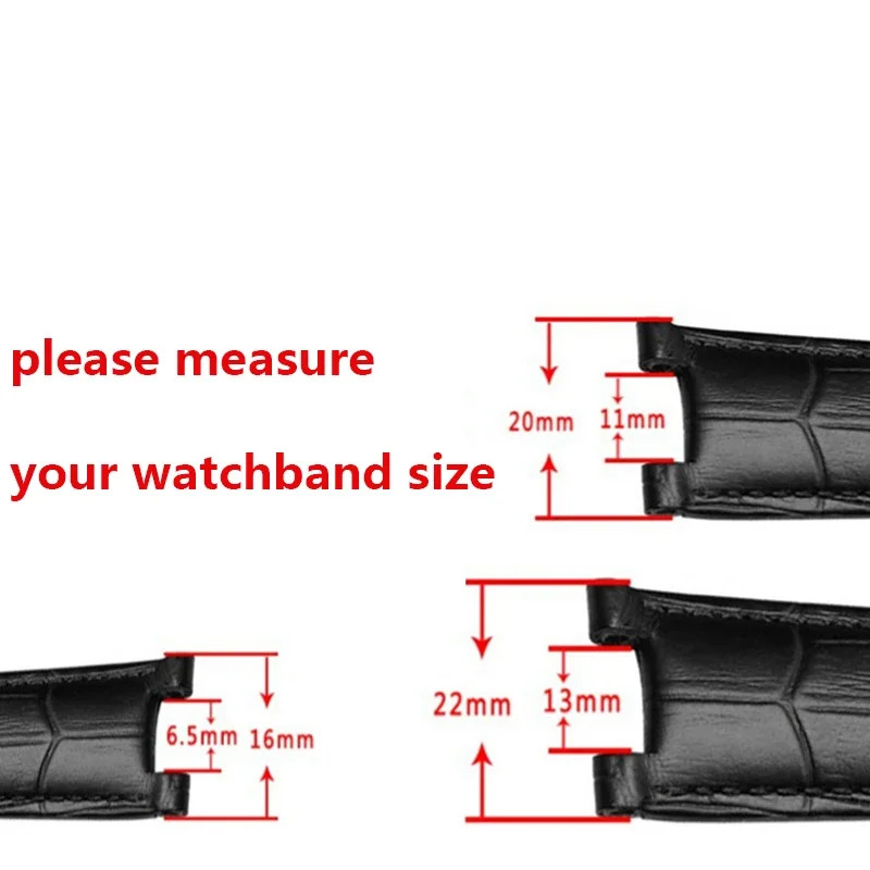 Genuine Leather Watch Strap for Versace Gucci GC 22x13mm 20x11mm Butterfly Band
