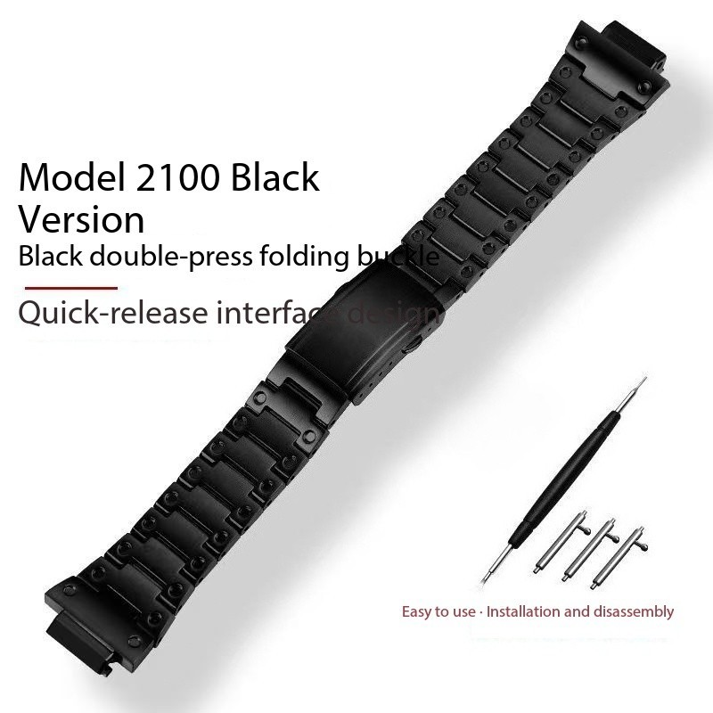 Compatible with G-Shock Casio GM-5600 GM-2100 stainless steel strap