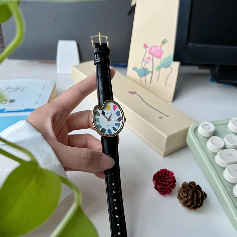 Y2K Paint Board Art Women Watch Student Vintage Retro Quartz Wristwatch Gift