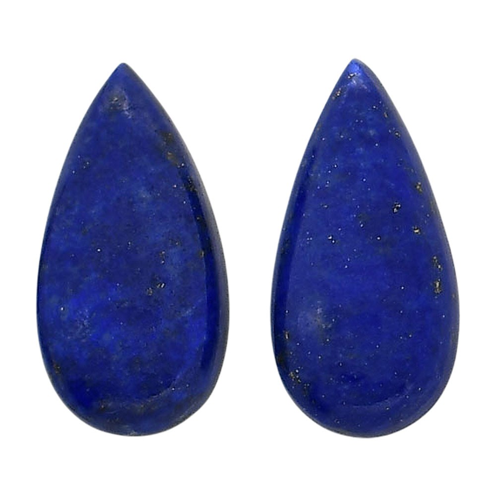 Natural Lapis Lazuli Pair 10x20x4.7 mm Pear Shape Polished Gemstone LS74-04527