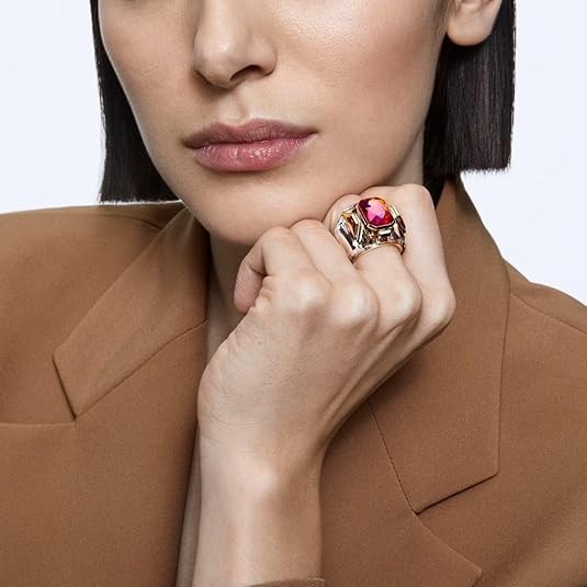NIB AUTH SWAROVSKI Chroma Ring, Pink, Gold plated #5600660, 5607365, 5607363