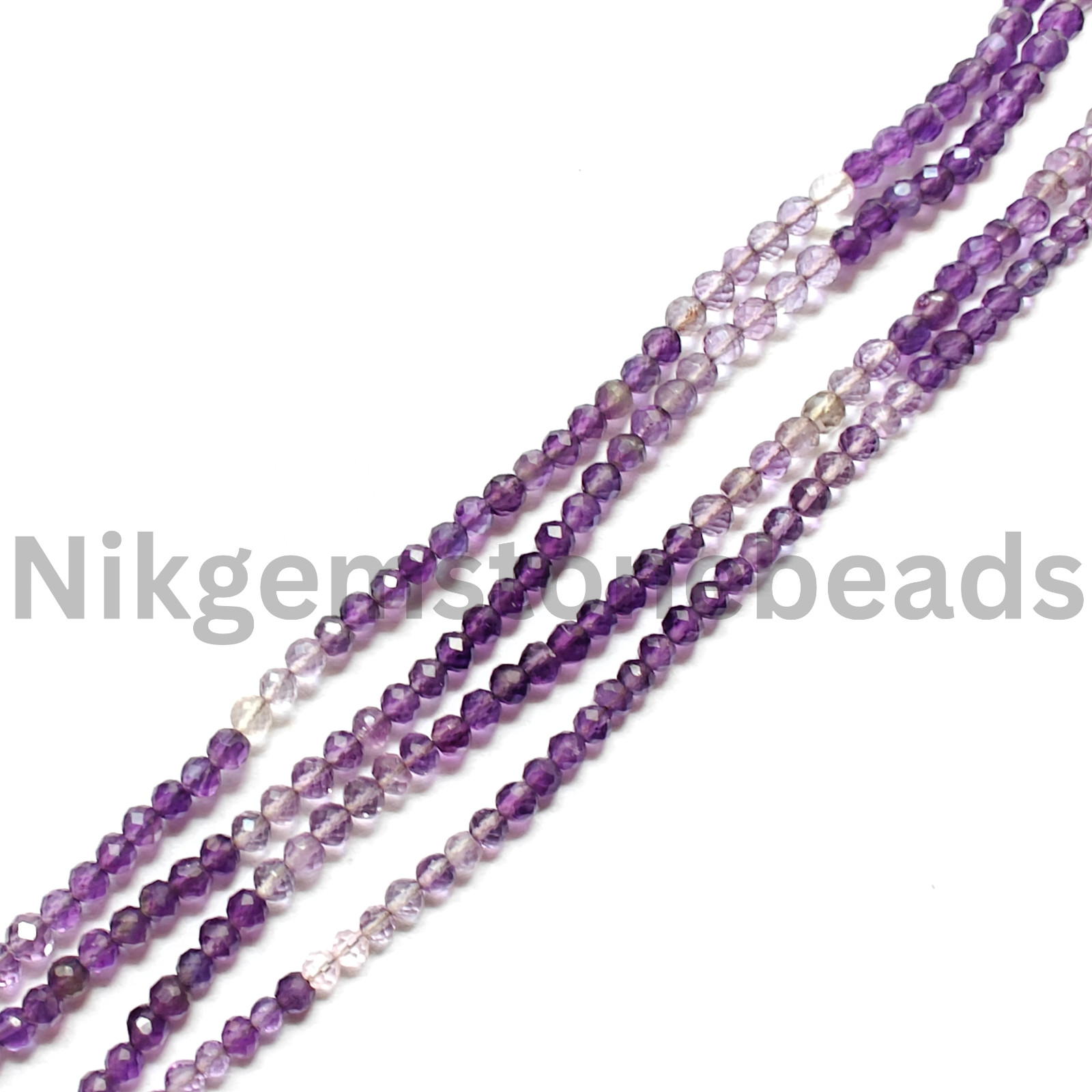 Natural Shaded Pink Amethyst Beads, Briolette Faceted Round Ct Gems, 3.75-4.25MM