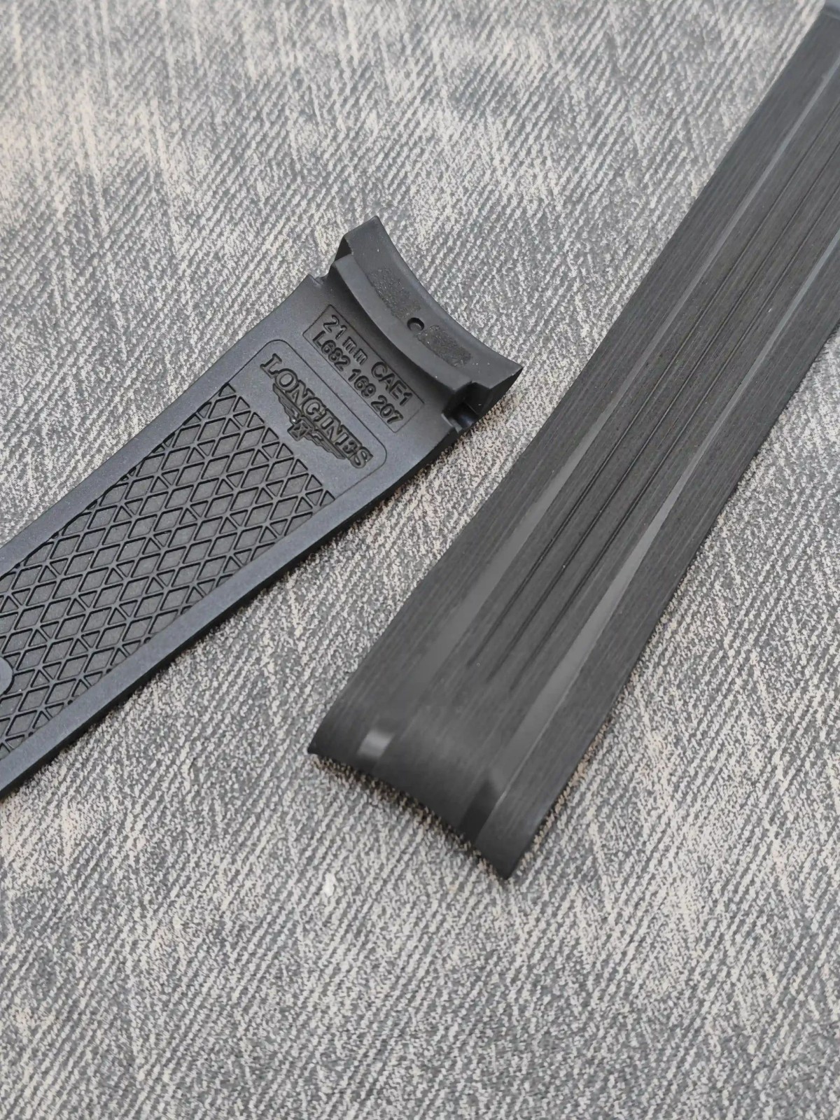 FKM Rubber Strap for Longines Conquest/GMT L3 Series – 21mm/22mm Curved End Band