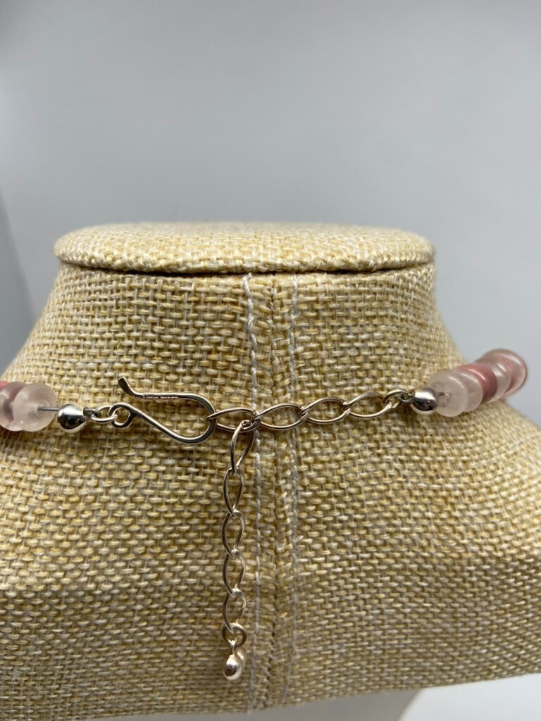 Jay King DTR Mine Finds Necklace & Earrings Pink Rondellelle .925 Graduated 19″