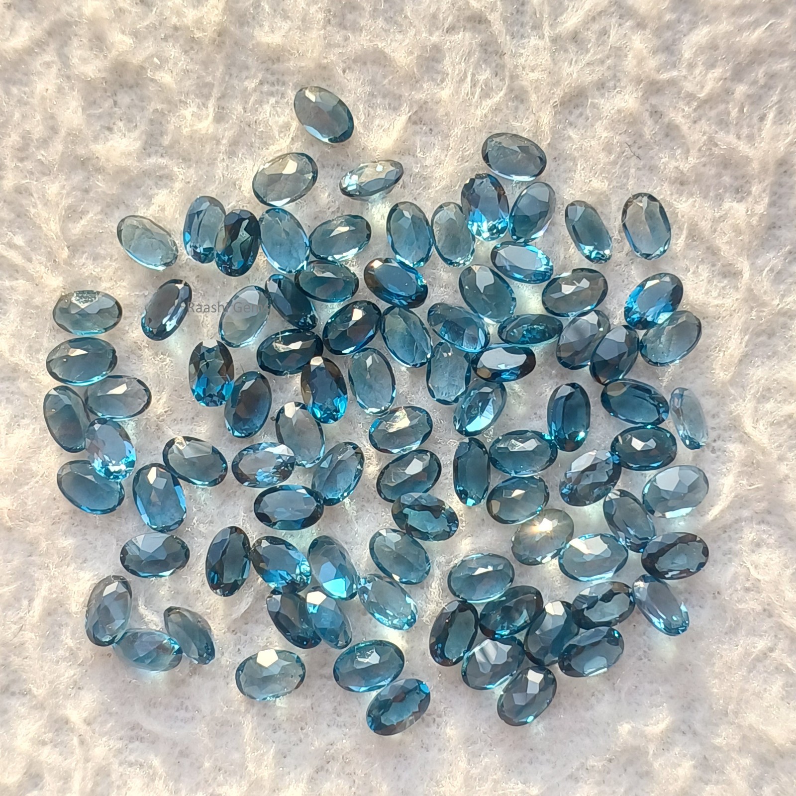London Blue Topaz Oval Faceted Cut 3x5mm to 8x10mm Natural Wholesale Gemstone