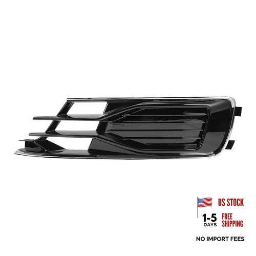 1pc Fog Light Grill for Audi A6 C7 2014-2018 Durable ABS Black Silver Tone