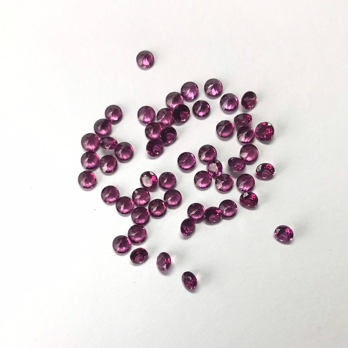 3mm Garnet Hyderabadi Round Faceted Cut Natural Loose Gemstone
