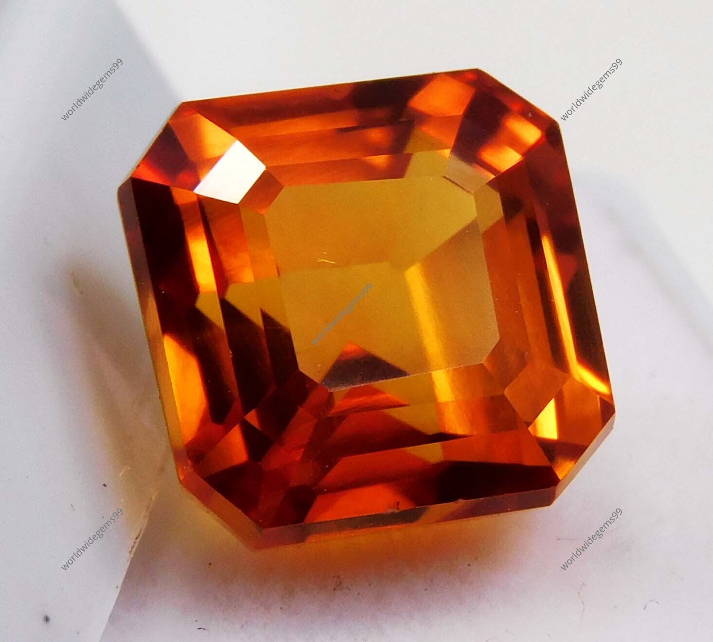10.00 Ct Flawless Natural CERTIFIED Sapphire Rare Orange Square Loose Gemstone