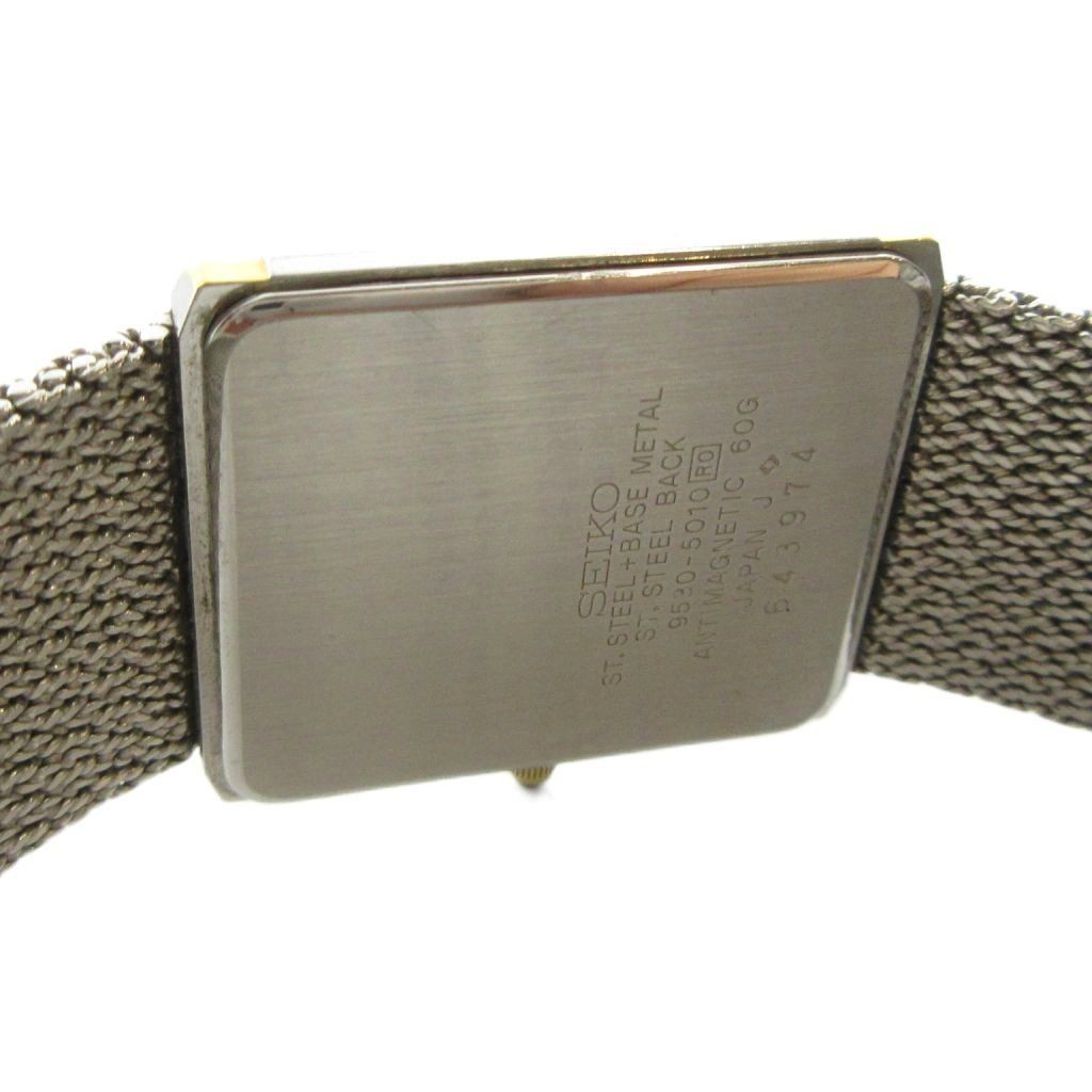 SEIKO 9530 5010 Dolce Quartz Watch Roman Rectangular Silver Color Gold Color Sil