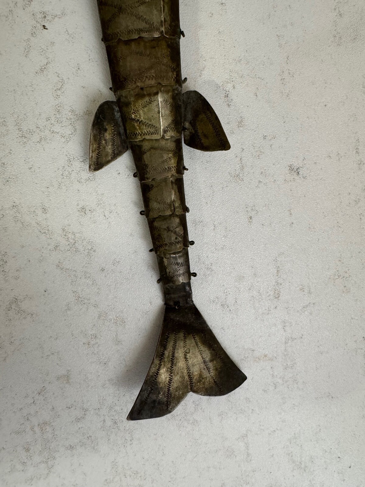 Antique Spanish Colonial Peruvian Large Tupu Shawl Pin Birds & Articulated Fish