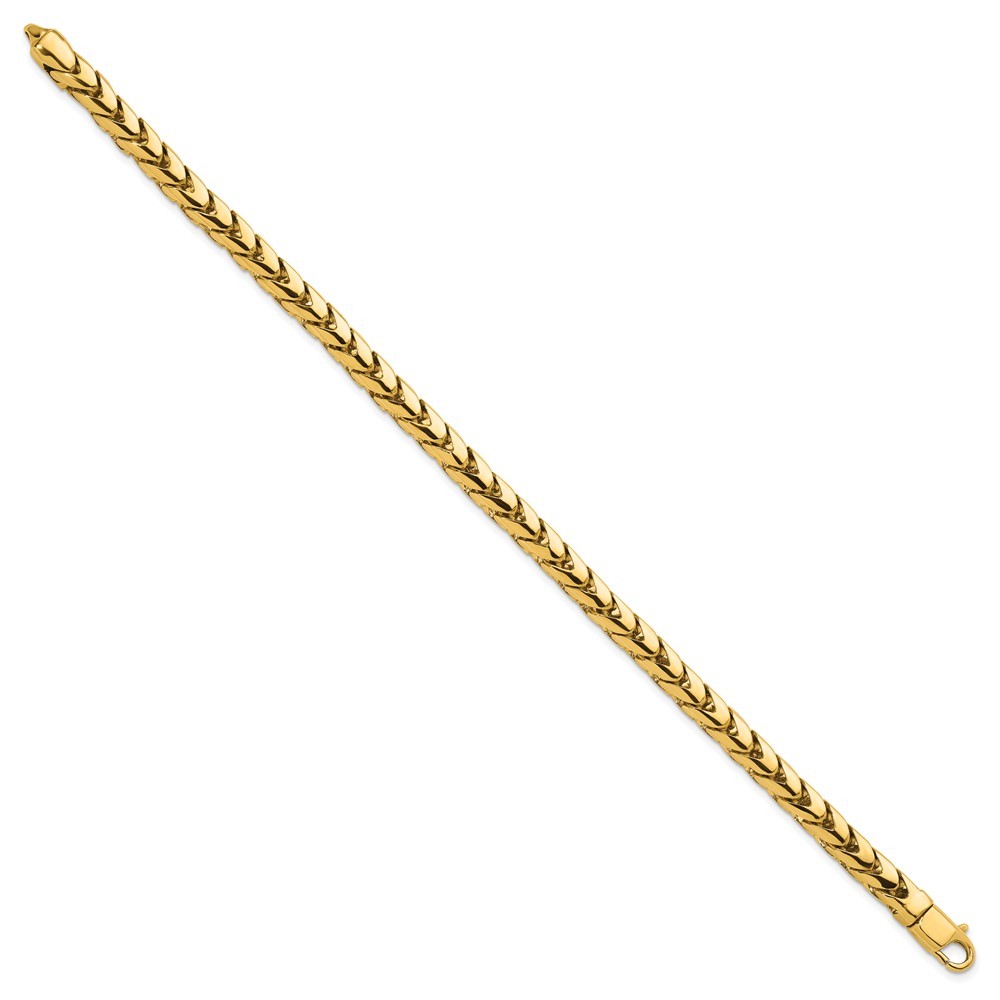 14k Yellow Gold Solid 6.0mm Franco Chain Bracelet 8.5″ for Women Men 44.43g