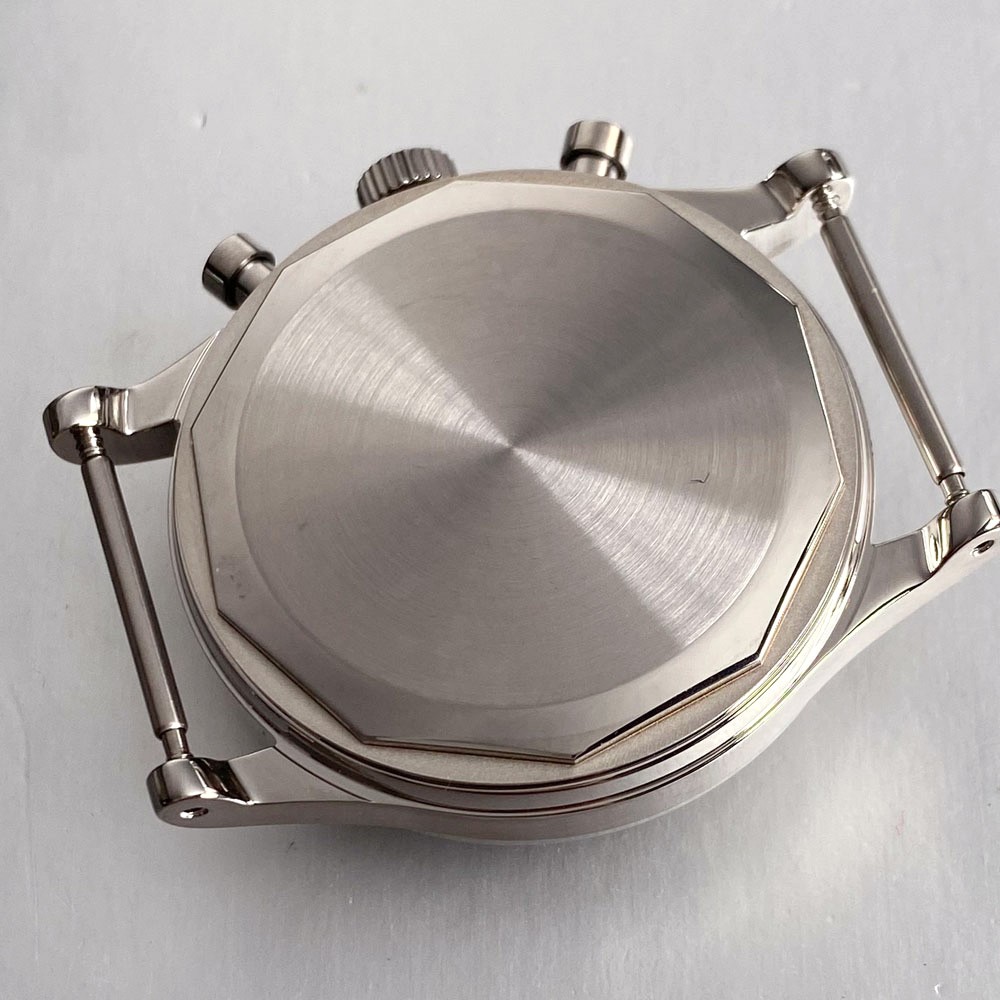 38mm Retro Stainless Steel Watch Case Dial For Miyota OS20 Chronograph Quartz