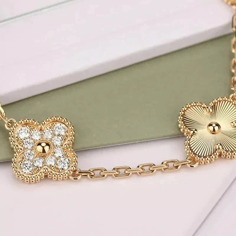 1.24Ct Lab Created Diamond Women’s Flower Bracelet 14K Yellow Gold Plated 7″ in