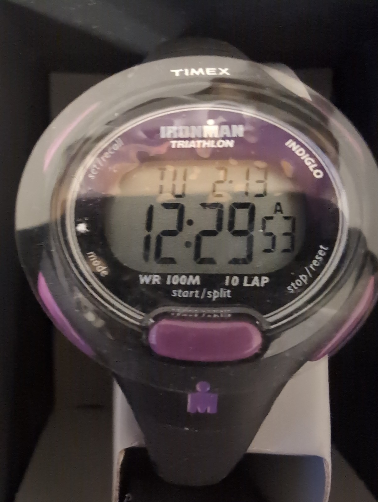Women’s Timex Ironman 10 Lap Digital Watch Black & Purple T5K523JT