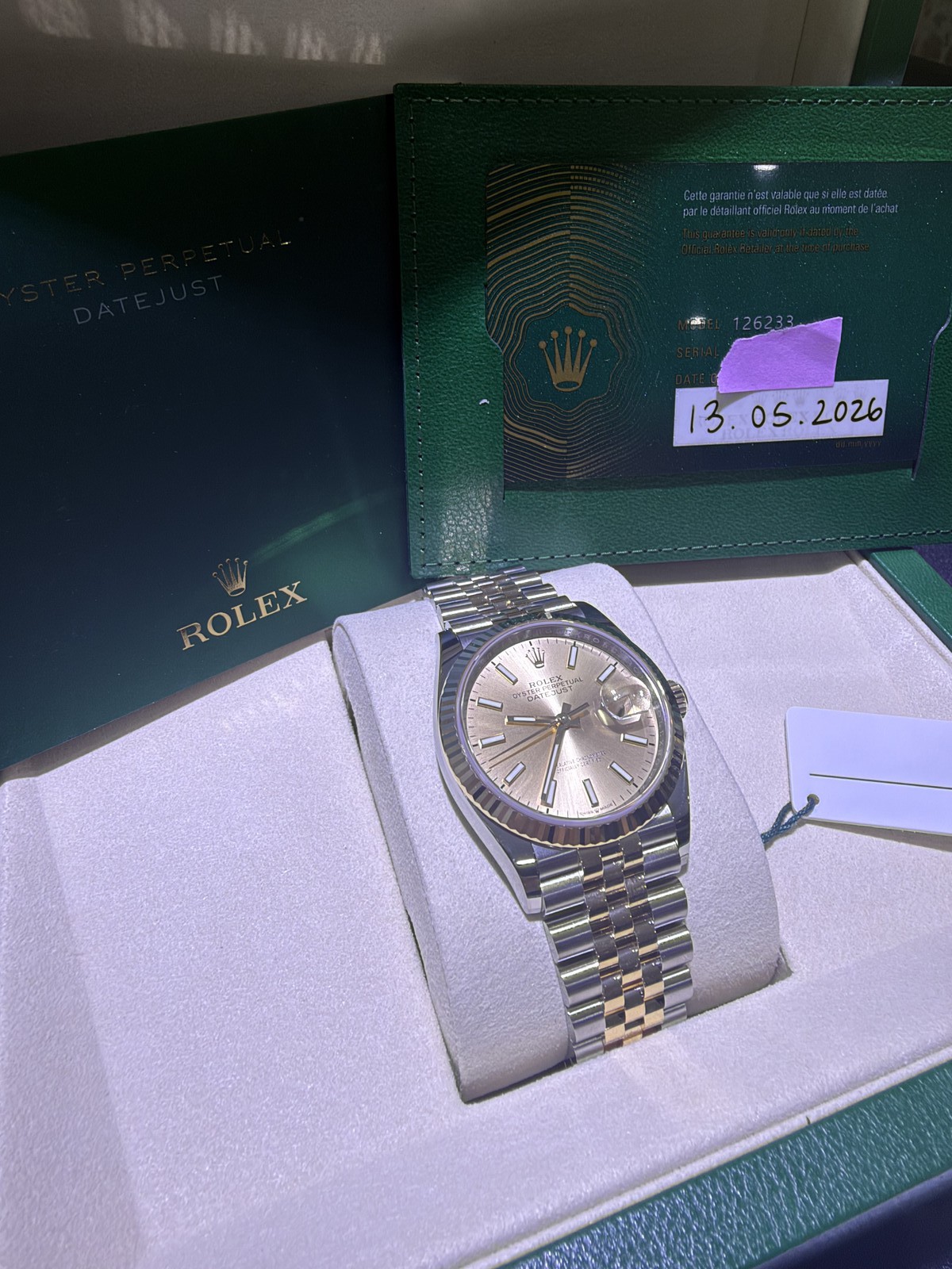 Rolex Datejust 36 126233 Steel Gold Fluted Jubilee Unworn Box Card