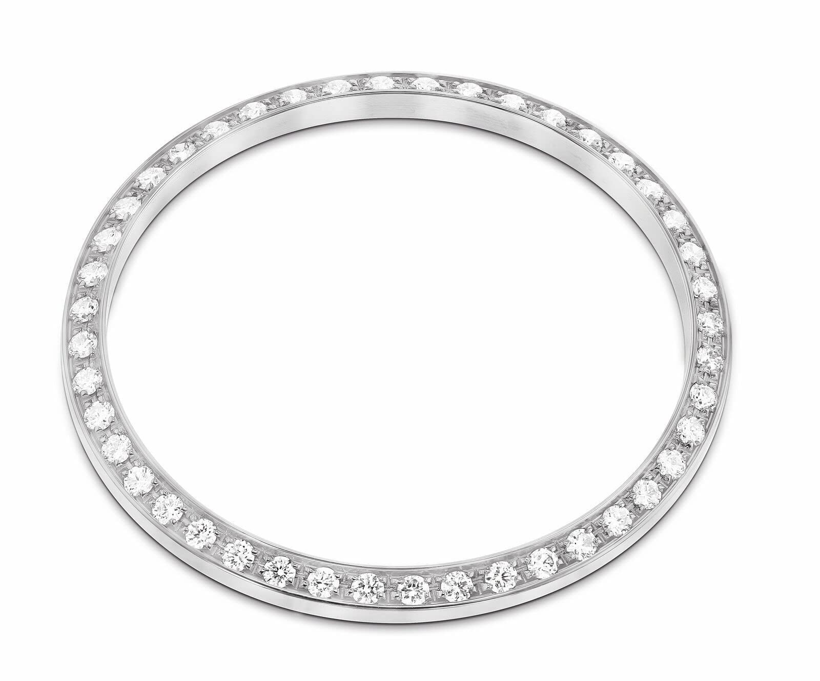 36mm 1CT BEAD SET MOISSANITE BEZEL 18KW COMPATIBLE WITH ROLEX DATEJUST PRESIDENT