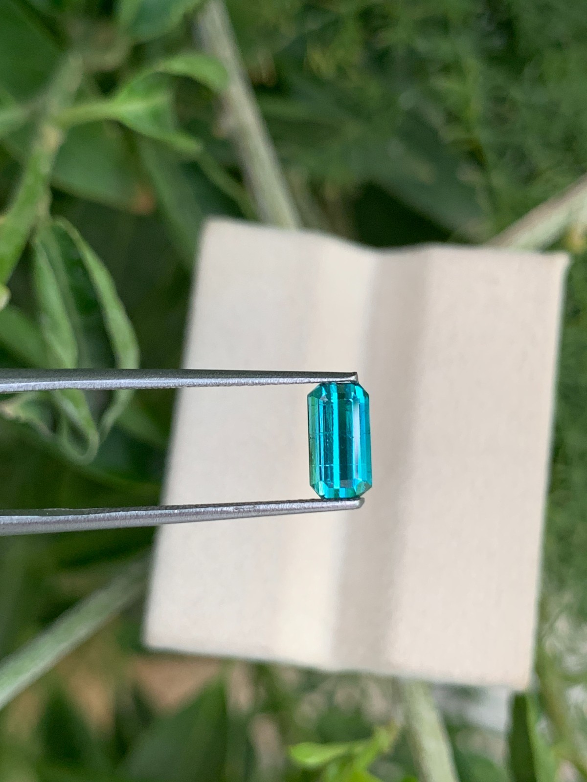 0.98 Ct Natural Lagoon Tourmaline Emerald Cut Faceted Loose Gemstone Afghanistan