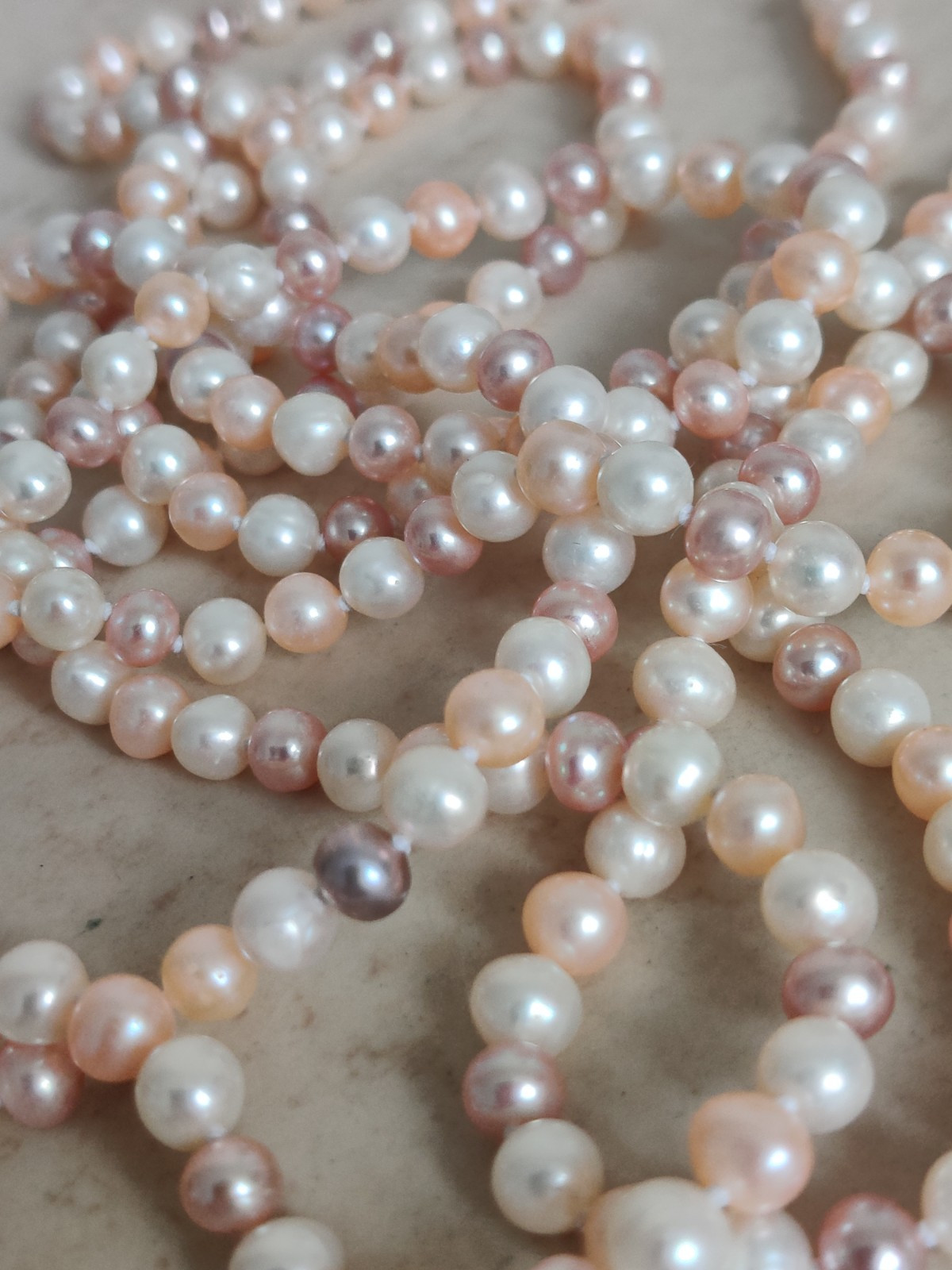 Genuine Freshwater Cultured Pearls Ultra Long Knotted Necklace 180 cm