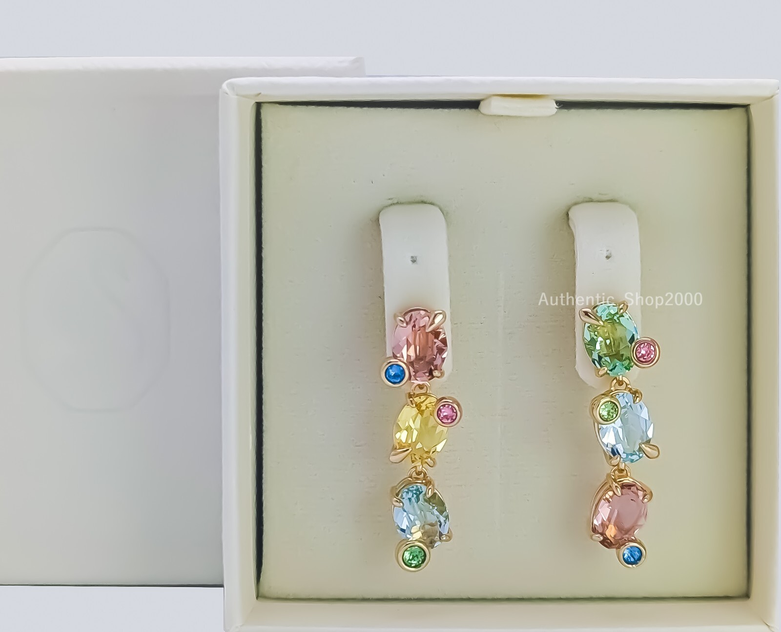 New Authentic SWAROVSKI Colorful Sparkle Crystals Gema Drop Earrings 5714815