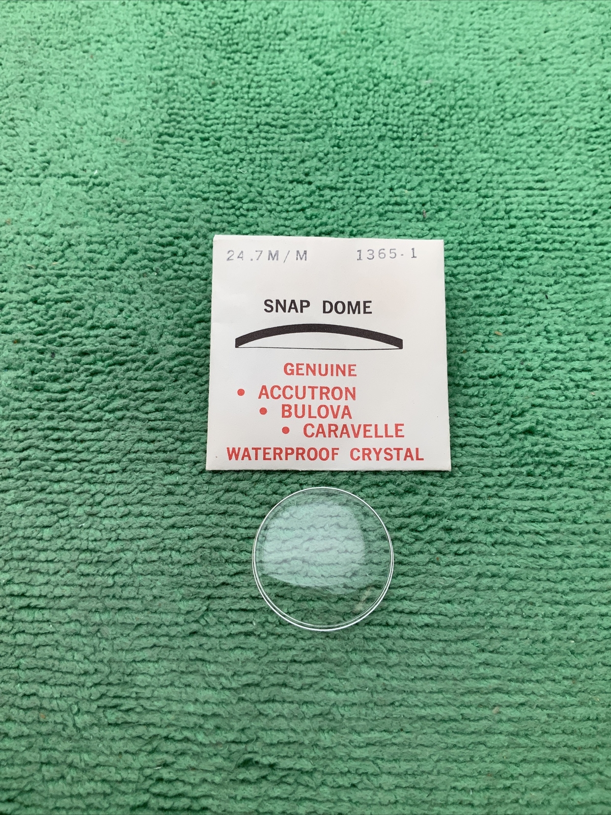 Genuine Bulova Accutron Part # 1365-1, 24.7 mm Watch Crystal