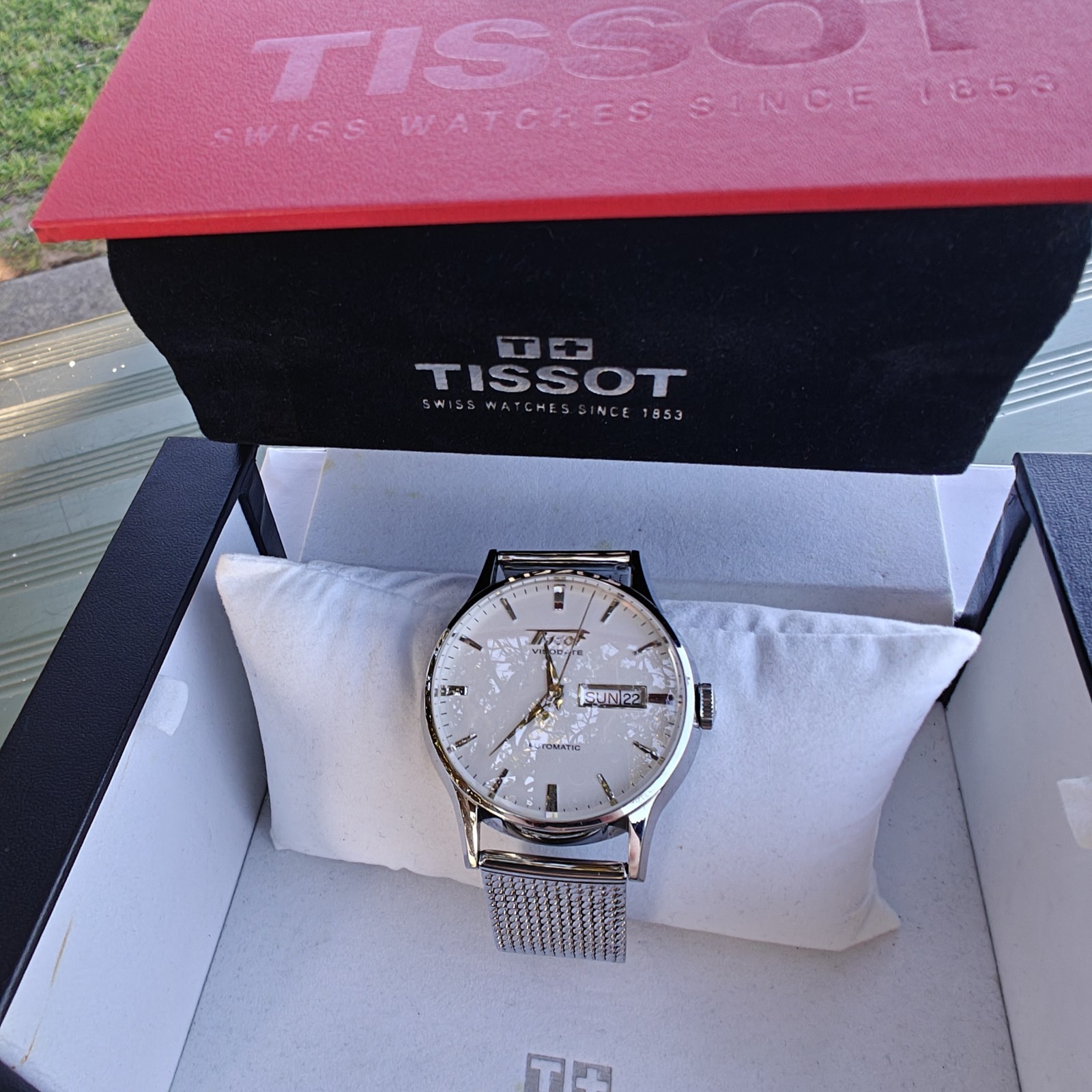 Tissot Visodate Heritage Automatic – White Dial – Skeleton Back – With Box
