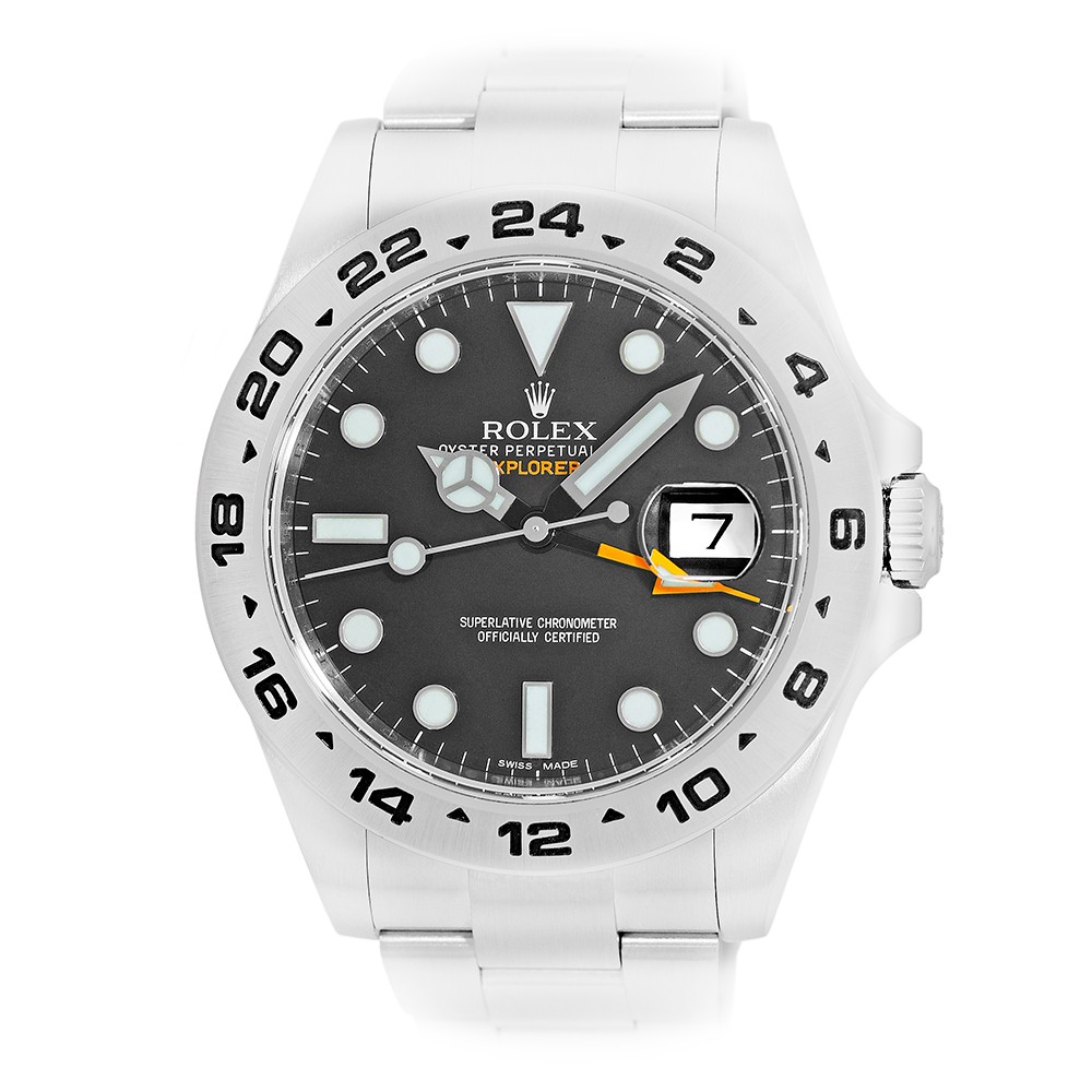 ROLEX Stainless Steel 42mm Explorer II 216570 Black Dial Box Warranty 2012 MINTY