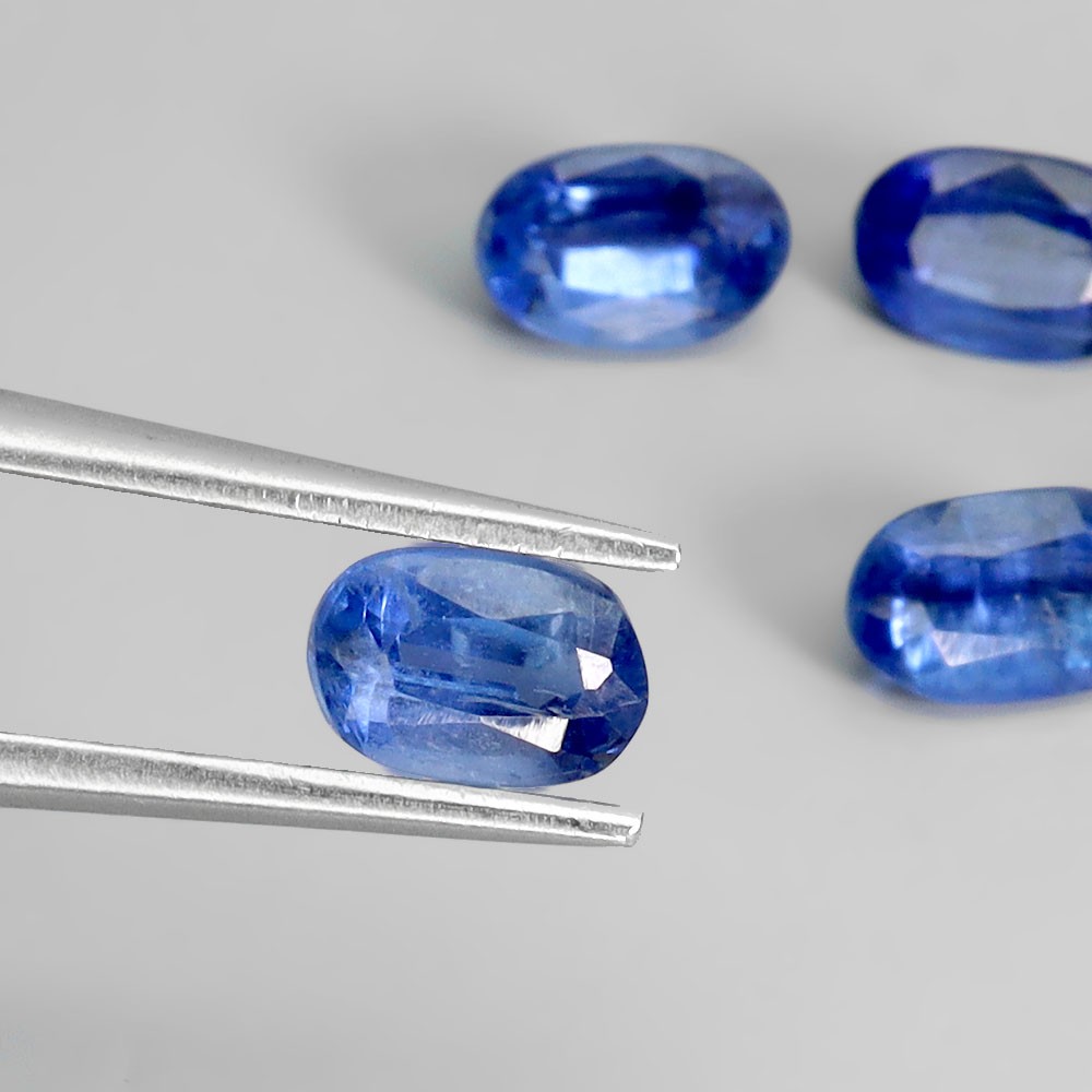 Oval Cut Natural Cornflower Blue Kyanite Nepal 6pcs 4.12ct 6x4mm Lot Gemstone