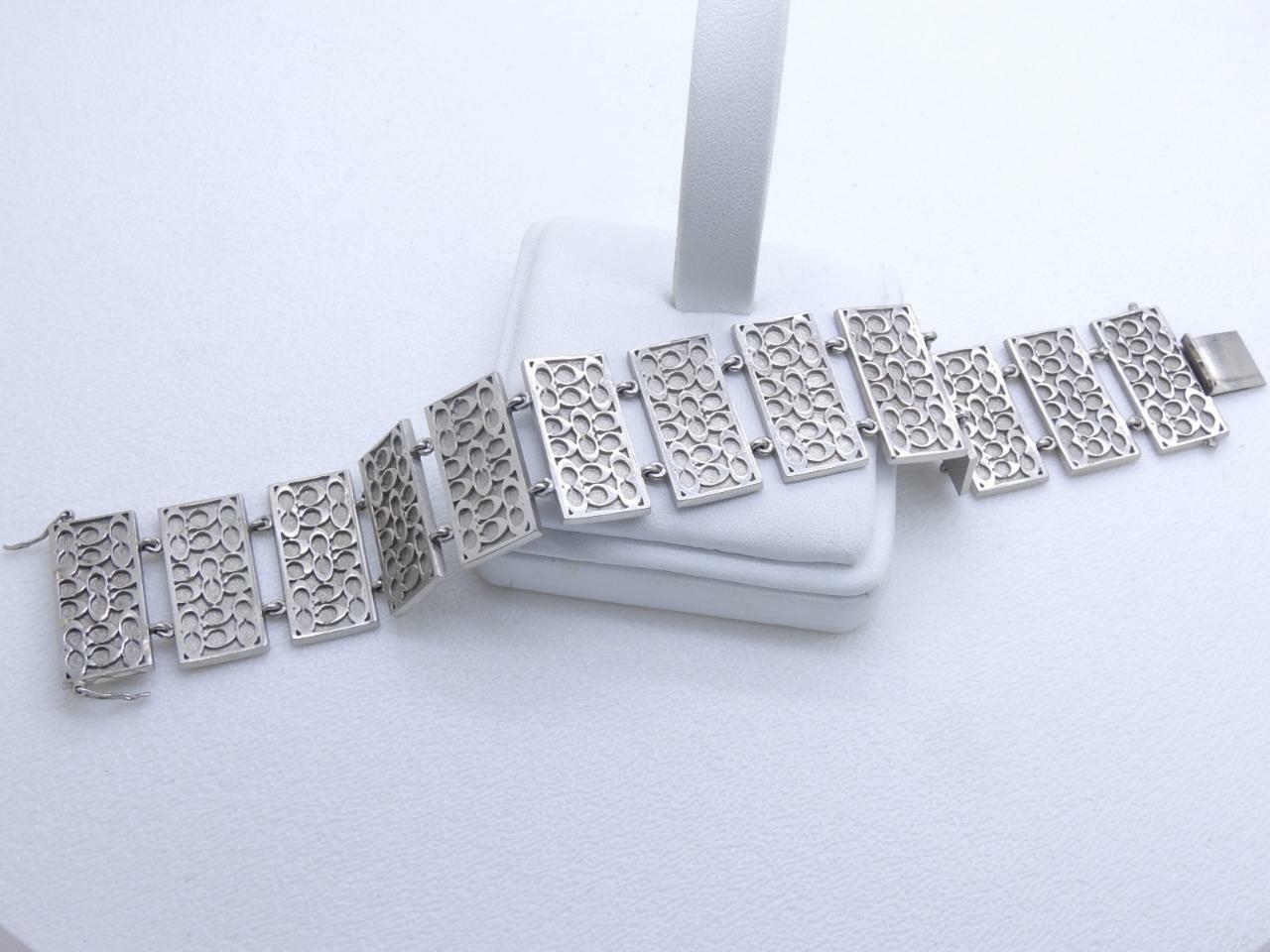 Palladium Link Bar Bracelet 52 grams 1″ Inch Wide 7.5” Inch Long Very Unique