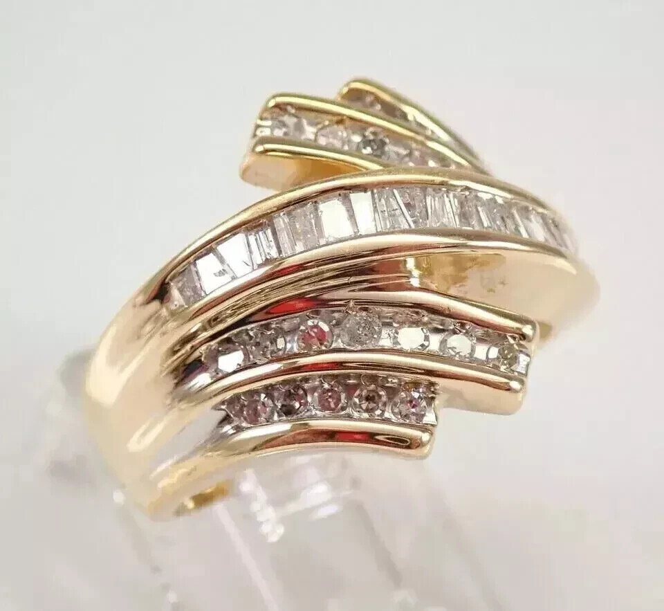 2Ct Round Cut Lab-Created Diamond 14K Yellow Gold Plated Women’s Engagement Ring