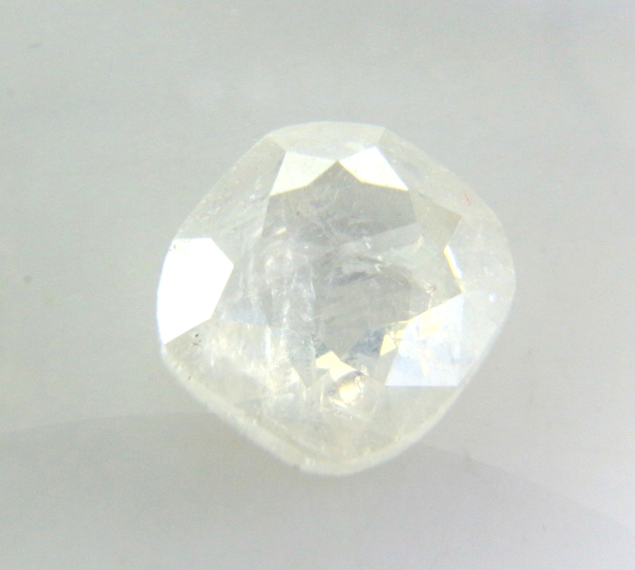 0.42Cts Cushion Shape Transparent White Rose Cut Diamond 5.52×5.44×1.40 MM
