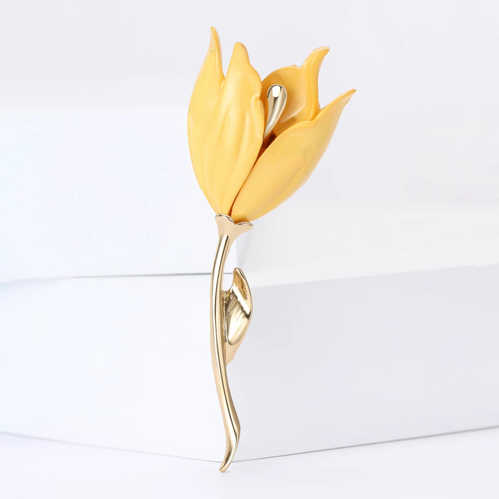 Women’s Enamel Tulip Flower Brooch Pin Fashion Alloy Lapel Badge Jewelry Gift