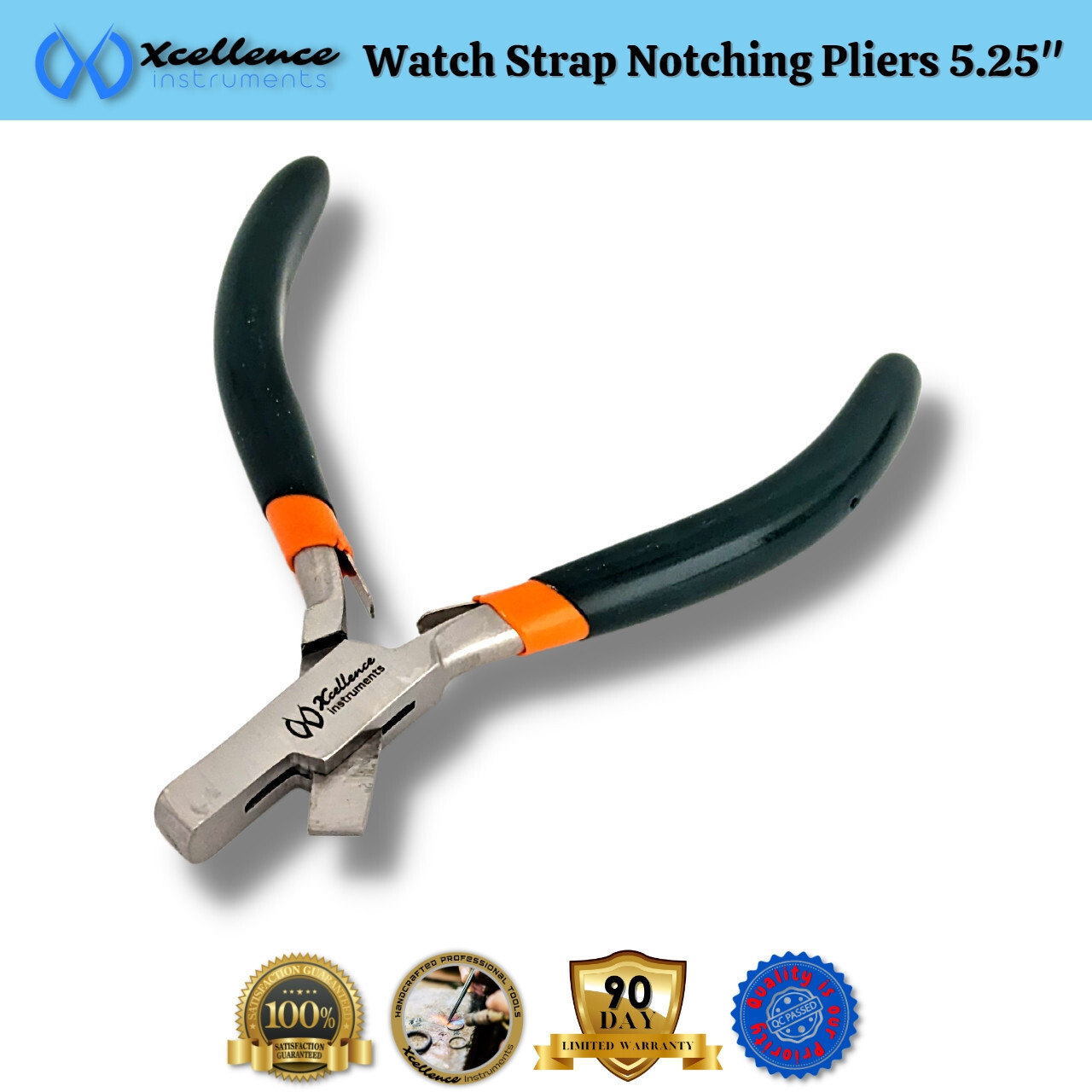 Xcellence Leather & Rubber Watch Strap Notching Pliers Repair Tools 5.25″ Green