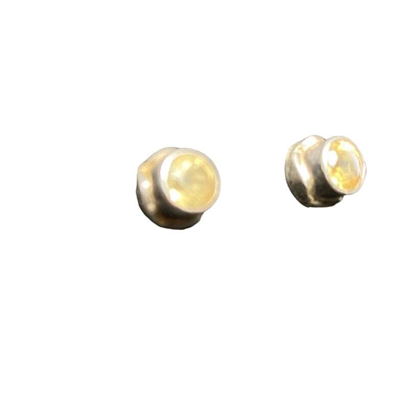 Rare Vintage Yellow Mali Garnet Sterling Silver Pierce Earrings