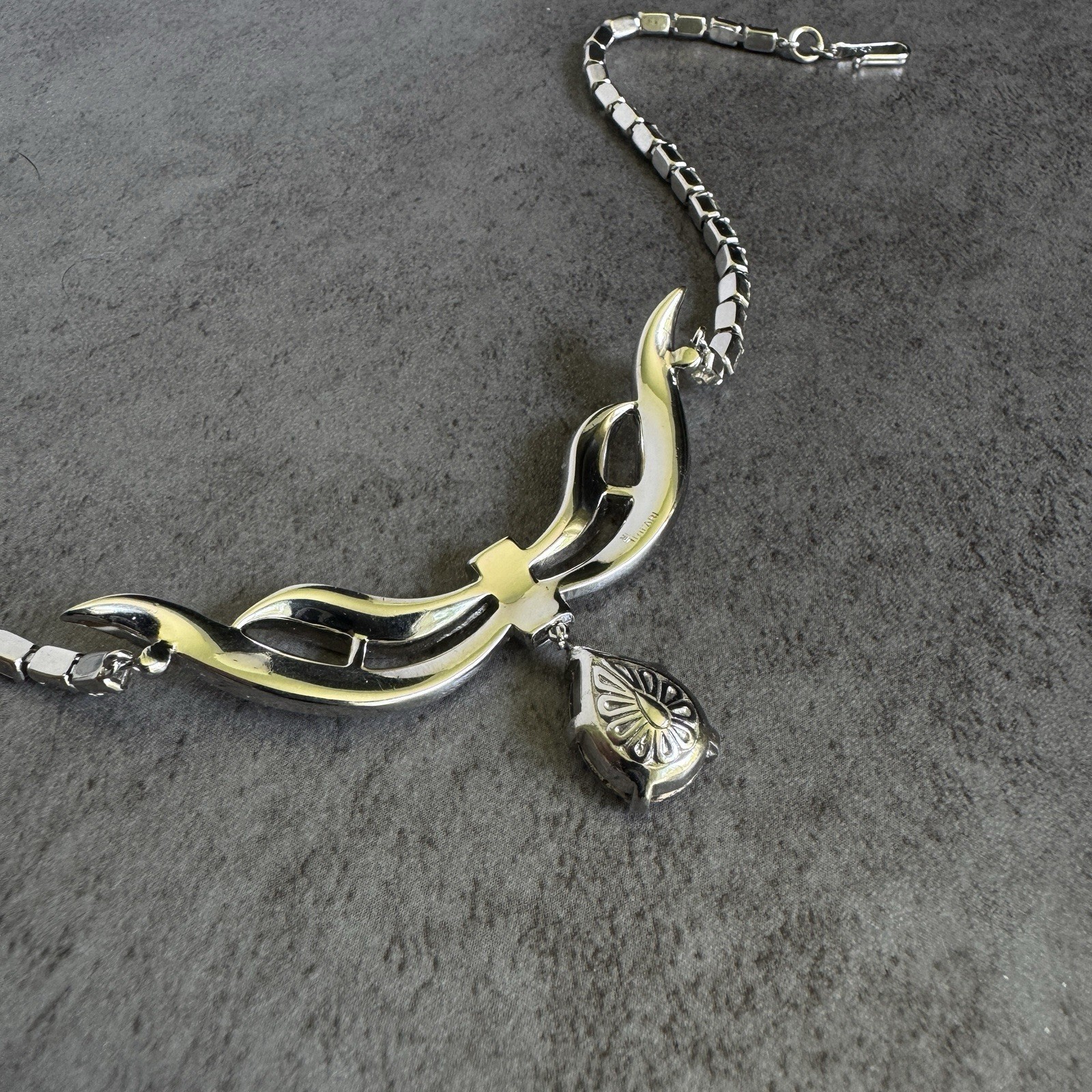 Vintage 1955 Crown Trifari Rhinestone Necklace Alfred Philippe J Hook Choker