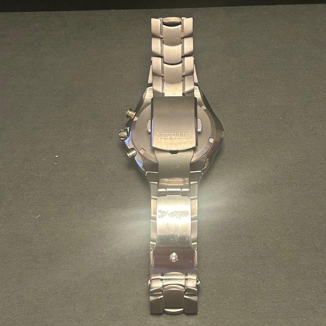 CITIZEN H570-S030757 Eco-Drive Chronograph SIlver Black Used Japan
