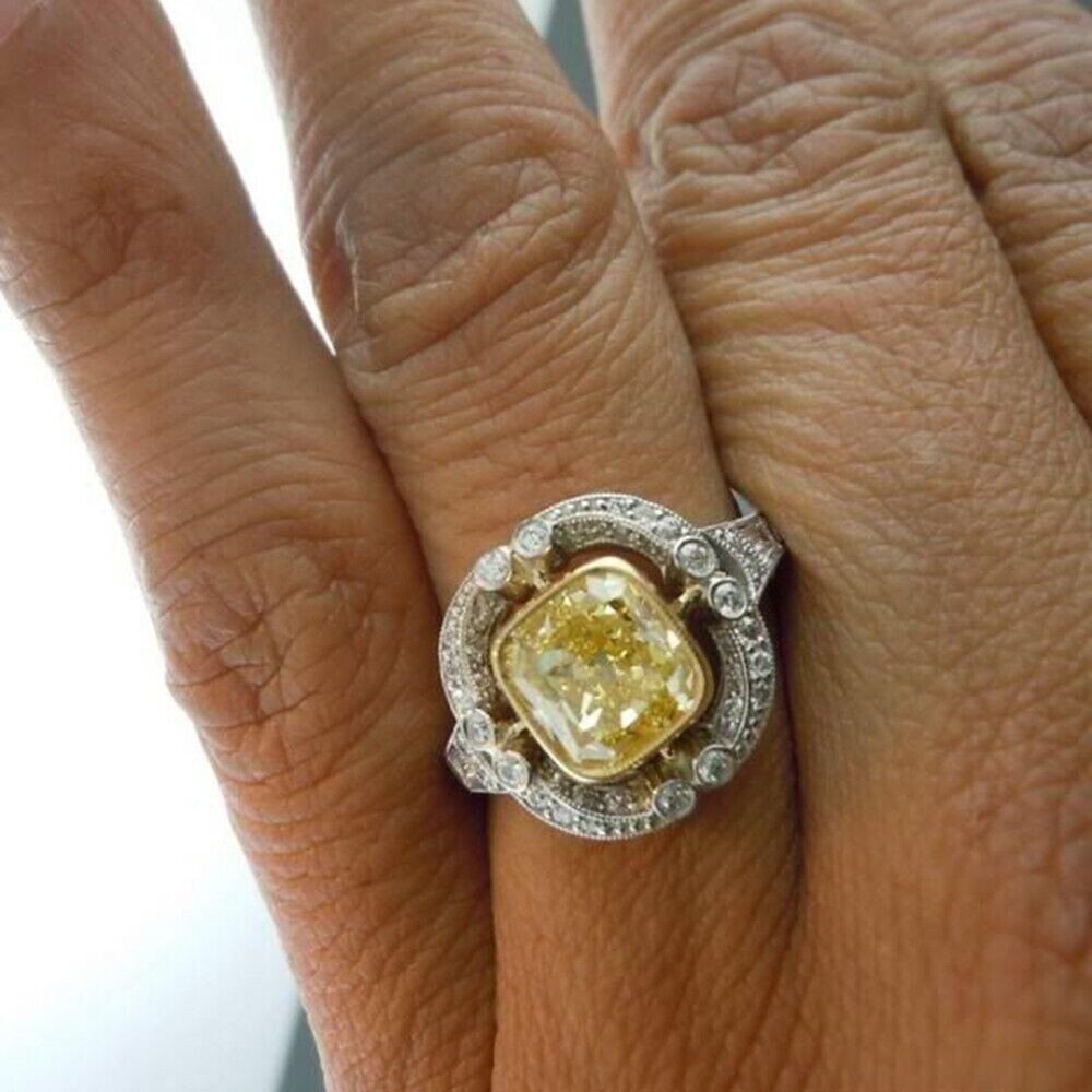 2.55 Ct CZ Royal Vintage Style Ring 925 Silver Plated Pretty Valentine Gift Band