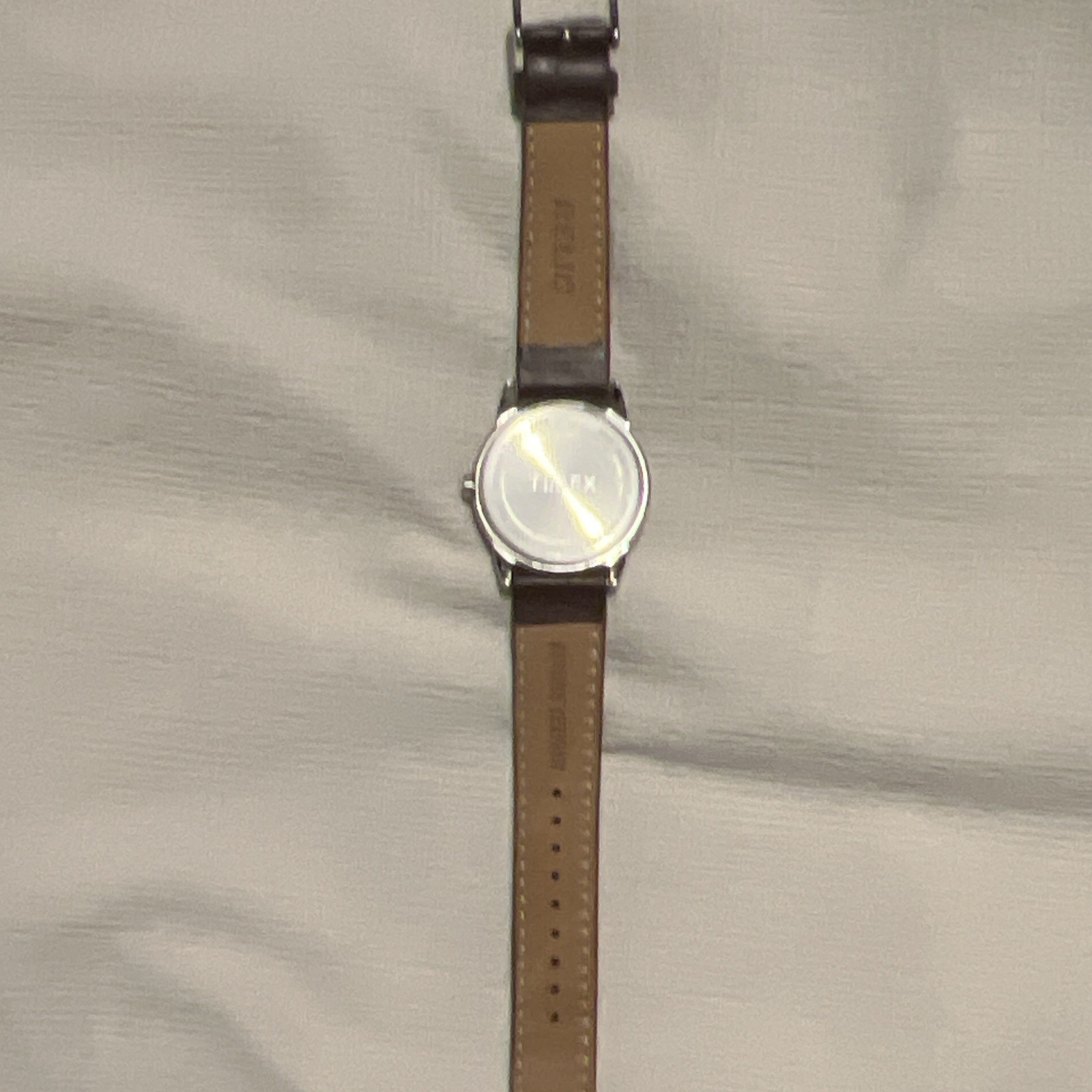 Timex Easy Reader Quartz Analog Date Watch Black Dial Brown Leather Strap