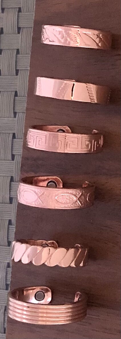 Solid Pure Copper Magnetic Ring Men Women Arthritis Adjustable Ring