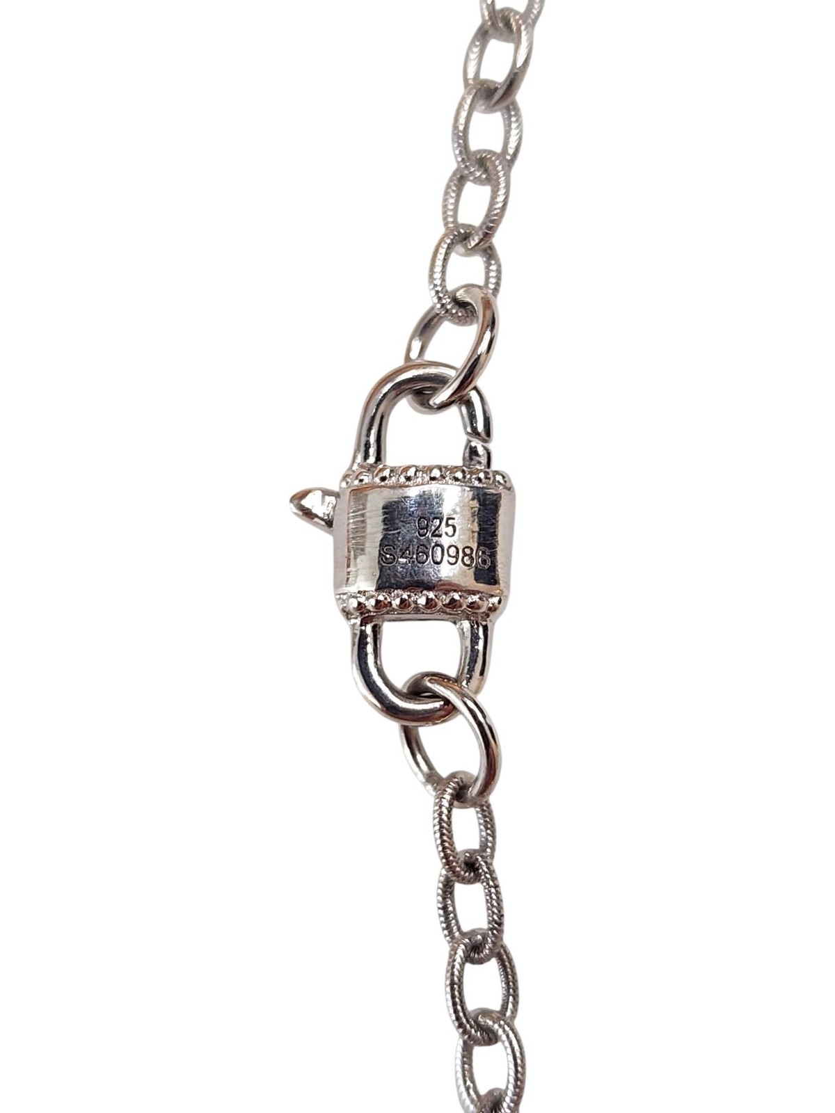 Gabriel & Co Sterling Silver White Sapphire Heart Link Bracelet #25567